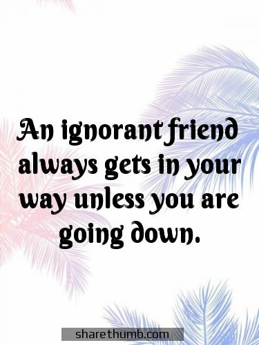 ignorance friendship quotes